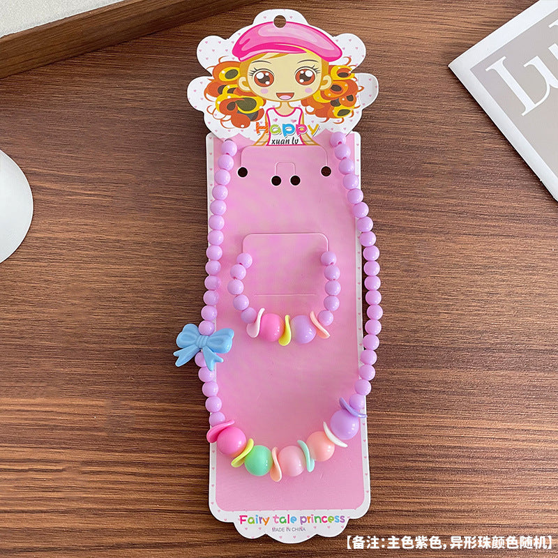 Children's jewelry baby cartoon cute fruit pendant bracelet suit birthday gift box in stock wholesale