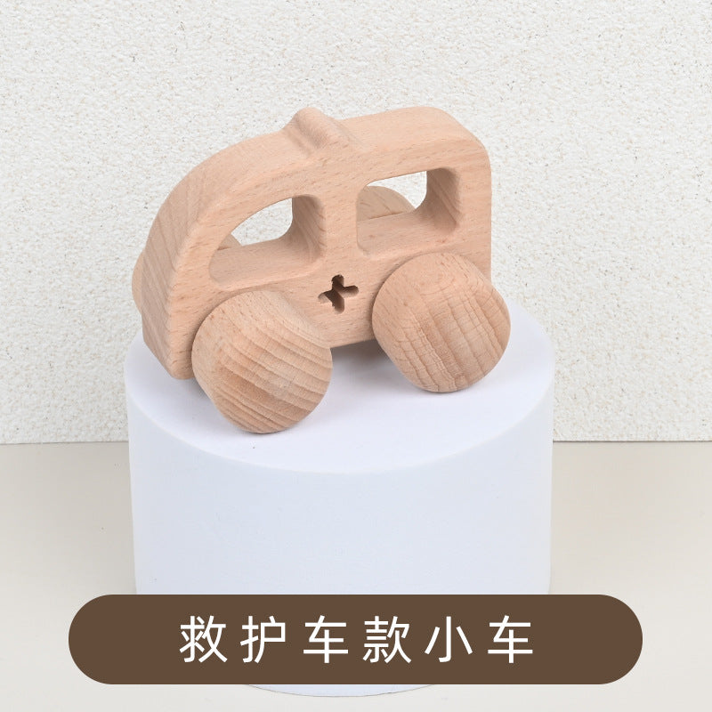 Baby log animal shape CAR children's early education grasping inertia practice hand push car educational toys