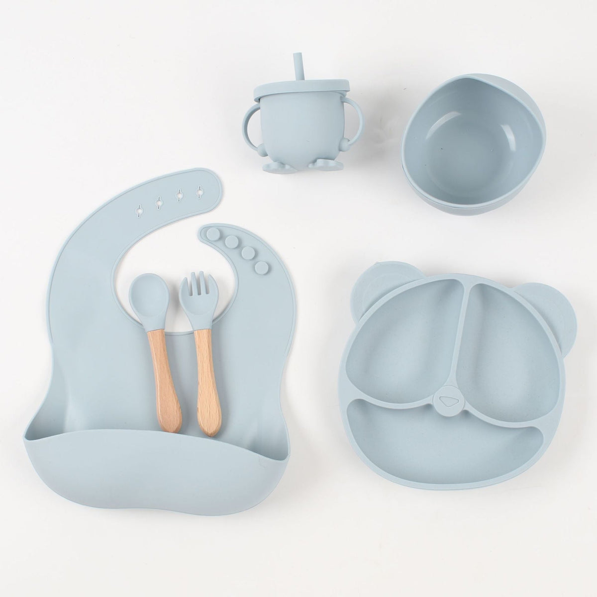 6-Piece Set of Silicone Baby Tableware, Baby Food Bowls, Baby Supplies, Kidsren's Supplies, Mother and Baby Supplies, Supply Plates