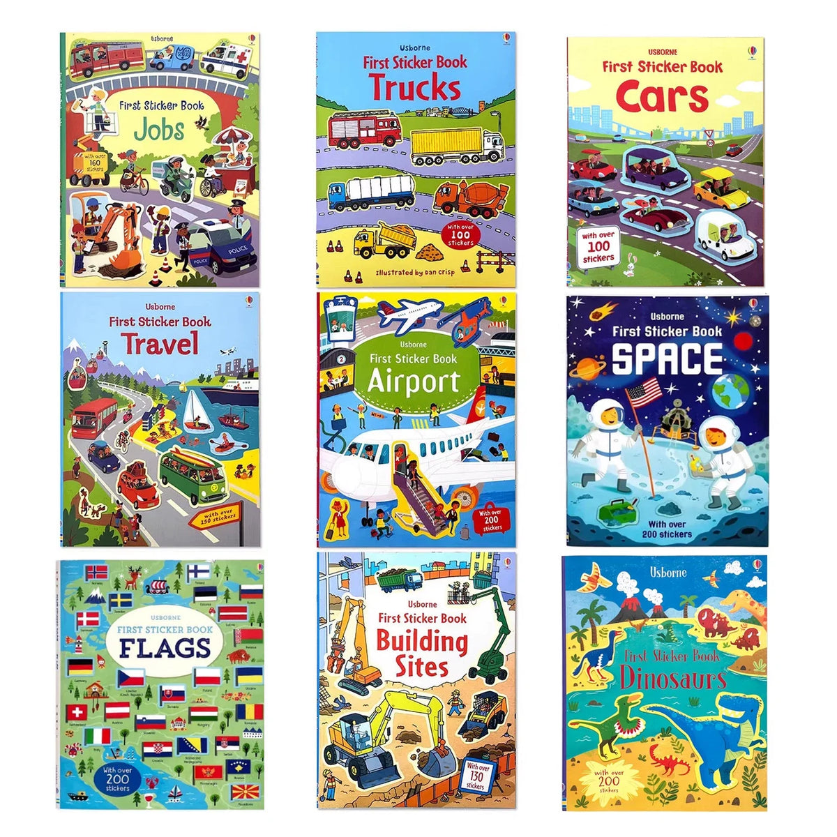 Overseas English Car Engineering Truck Sticker Book for Construction Site Traffic Stickers, Learning Toys for Children (Ages 3-6) Boys Toy (Set of 5)