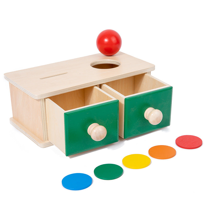 Montessori Teaching Aids Wooden Drawer Box Textile Drum Press Ball Table Early Education Toy Set Montessori Early Education Toy Set