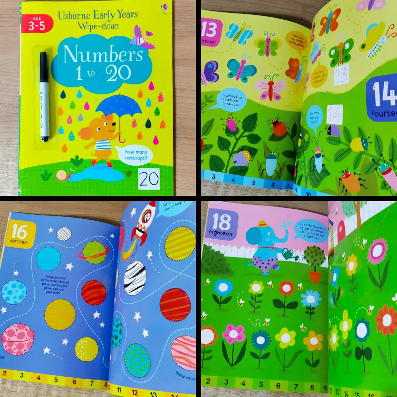 Erasable and reusable English learning workbook