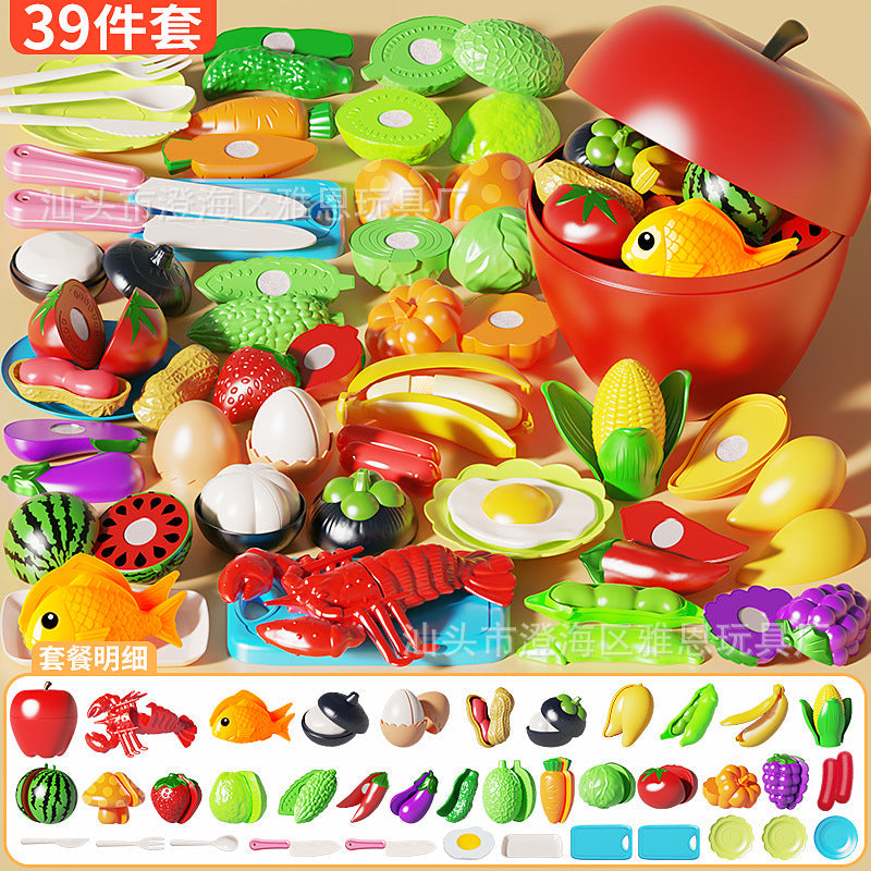 Cutting and Chewing Toy Vegetable Simulation for Children, Peelable Large Fruit for Babies and Toddlers to Chew on