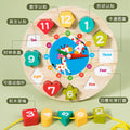 Digital Bead String Clock Model Shape Recognition Clock Educational Toy for Kids, Learning Threading Building Blocks