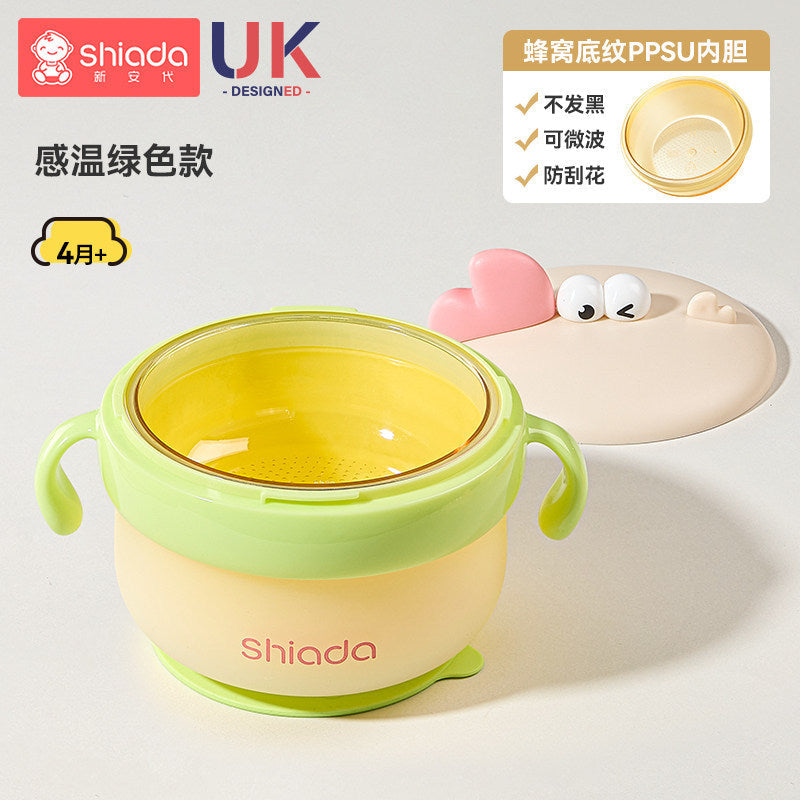 Baby Food Supplement Bowl, Specially Designed for Infants and Young Children, with Constant Temperature Water Injection and Insulation, Suitable for Eating Out, Complete Set of Utensils