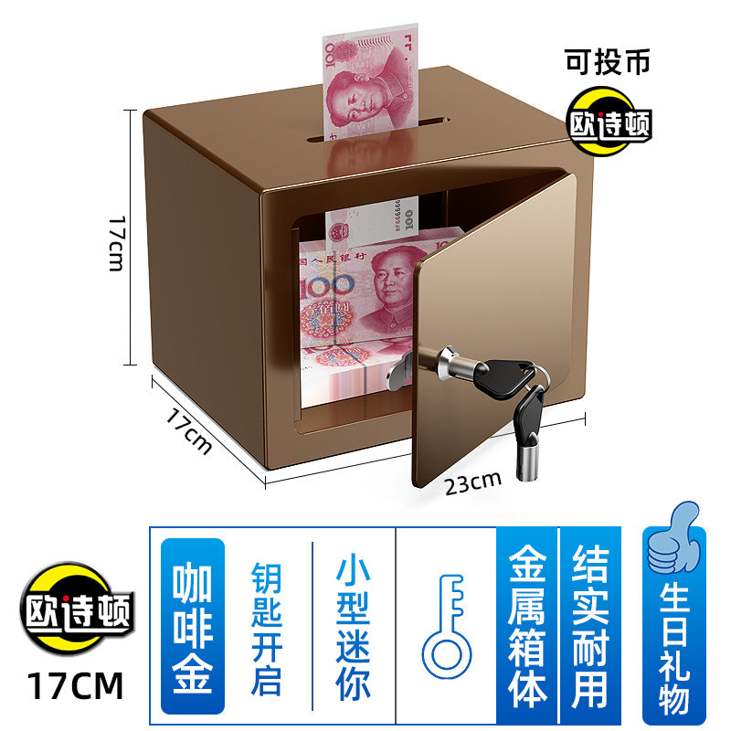 Metal Piggy Bank Safe Home Safe Mini Small Kidsren's Password Anti-theft Piggy Bank Birthday Gift