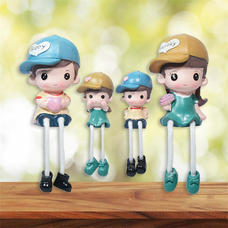 Cross-border couple hanging feet doll home decoration resin crafts decoration four family gift girlfriends Qixi