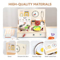 Amazon Early Education Wooden Simulation Cooking Kitchen Playset Stove Utensils Tableware Wooden Cognitive Toys for Babies