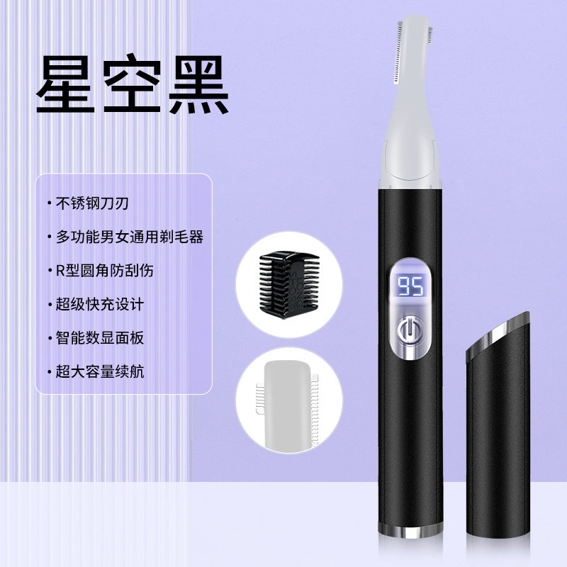 New Electric Eyebrow Trimmer for Women, Safe Shaver, Washable, Smart Digital Display, Electric Eyebrow Trimmer