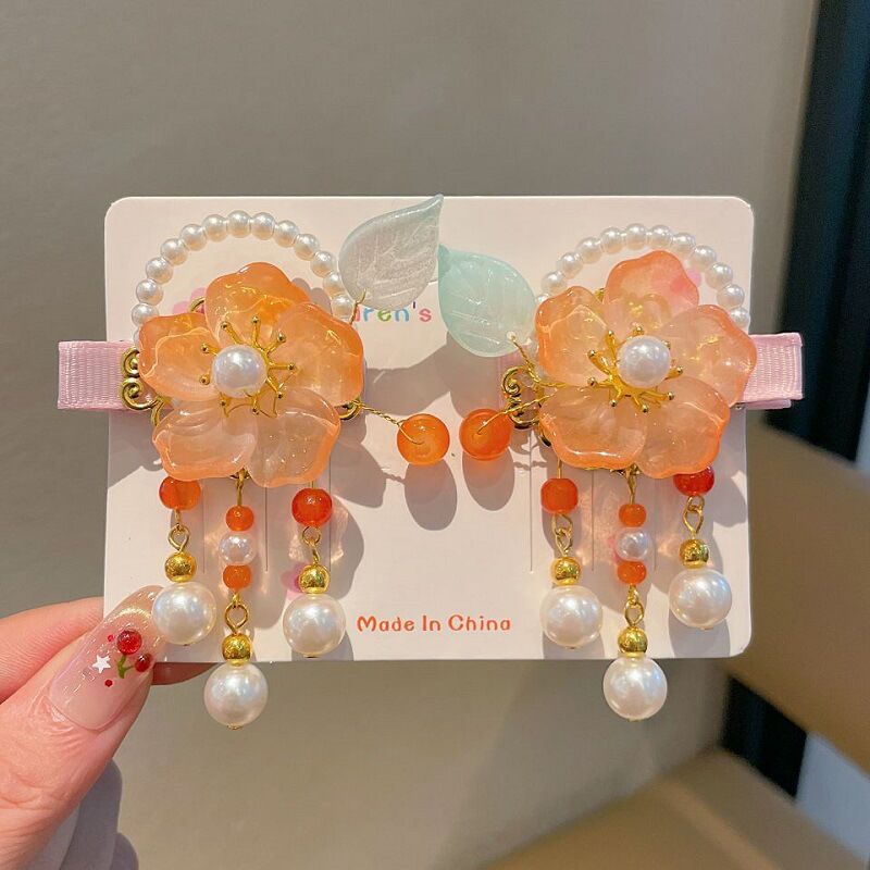 Children's Ancient Style Hair Accessories, Hairpins, Han Dynasty Costume Accessories, Tassels, Flowers, Super Fairy Clips, Girls' Glass Headdresses, Butterflies