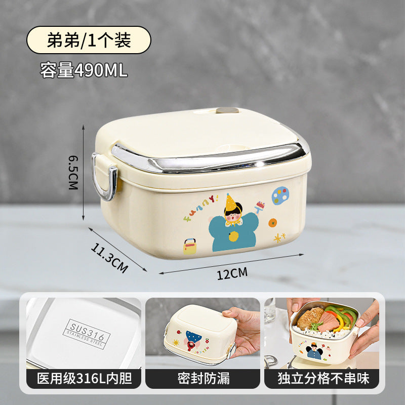New Product 316 Stainless Steel Insulated Lunch Box for Office Workers, Microwaveable Lunch Box, Small Lunch Box