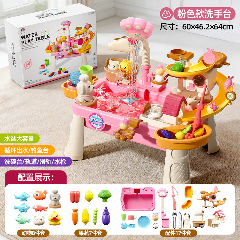 Children's Multifunctional Dishwasher Electric Circulating Water Play Table for Boys and Girls, Parent-Child Interactive Toy