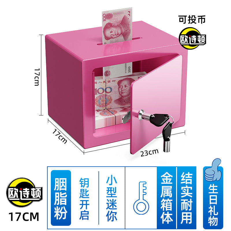 Metal Piggy Bank Safe Home Safe Mini Small Kidsren's Password Anti-theft Piggy Bank Birthday Gift