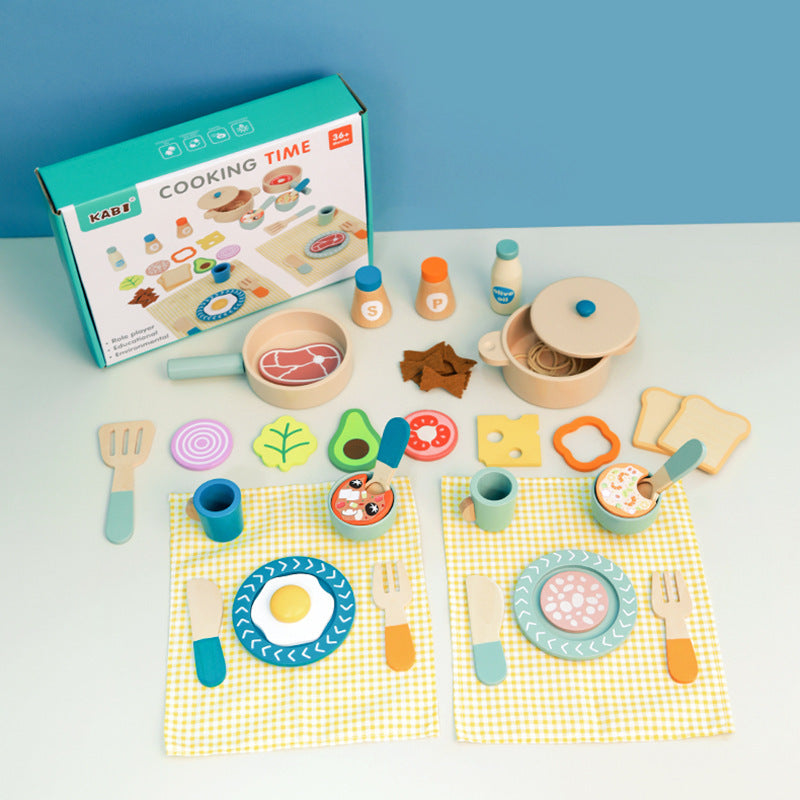 Children's Food Toy Set Baby Household Wooden Cutting Knife and Cutting Board Combination Tool Kitchen Tableware Toy