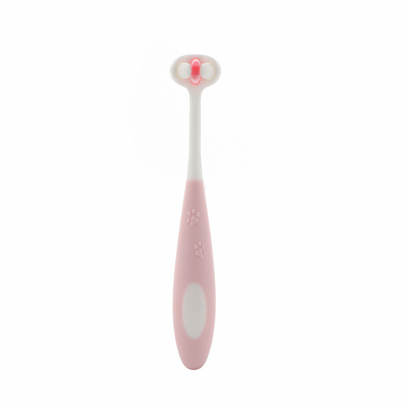 New 3-12 years old three-sided tooth protection 10,000 soft hair baby children's toothbrush foreign trade in stock wholesale logo