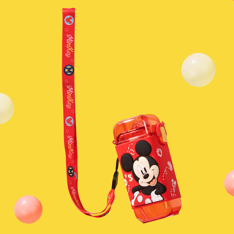 Summer Children's Cute Water Cup with Straw for Primary School Students Portable Kettle Creative Internet Celebrity Cute Environmental Protection Plastic Cup