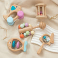 Cross-Border Wooden Children's Toys for Early Education, 0 to 6 Months Baby Hand Rattles, Bed Bells, Baby Musical Instruments, Newborn Gifts