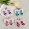 Small fresh children's earrings love pendant ear clip baby girl flower color accessories earrings jewelry