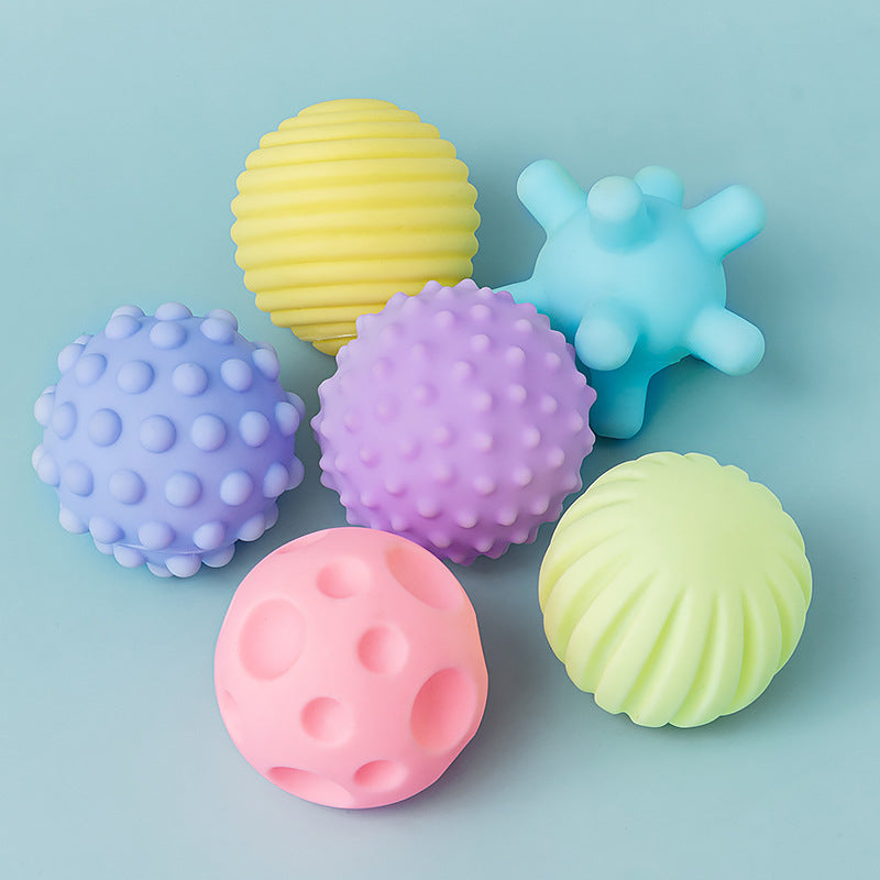 Baby Hand Ball Toy Manhattan Kidsren's Soft Rubber Touch Massage Perception Touch Vinyl Educational Bath Infant