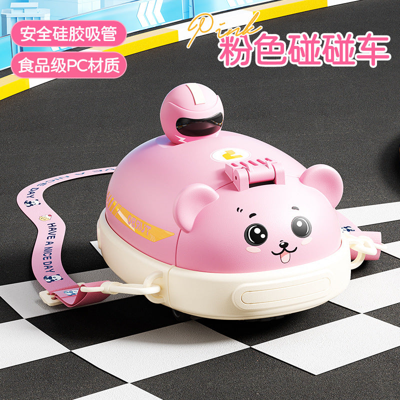 New Baby Bus Car Water Cup High Color Value Children's Suction Tube Cup Outdoor Portable Lid Large Capacity Water Cup