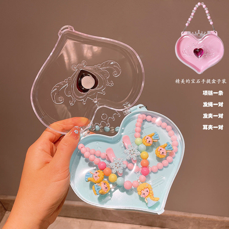 Children's jewelry baby cartoon cute fruit pendant bracelet suit birthday gift box in stock wholesale