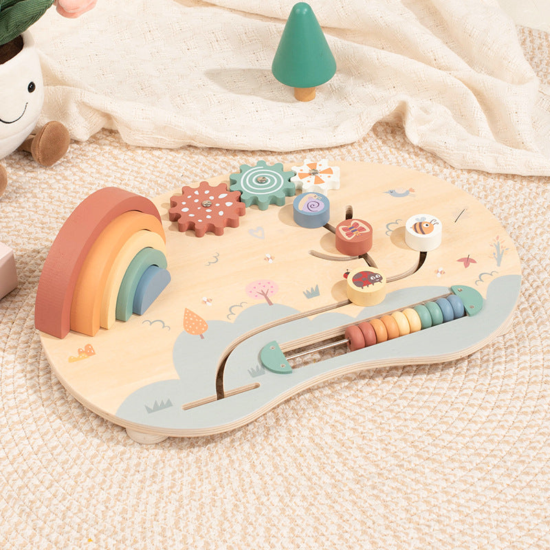 Children’s Montessori Wooden Busy Table Game Bead Stringing Building Blocks Educational Toy for Preschool Hand-Eye Coordination (Copy)
