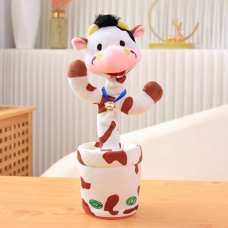 Can sing plush toy baby learn to talk can twist baby dance bunny doll children's birthday gift