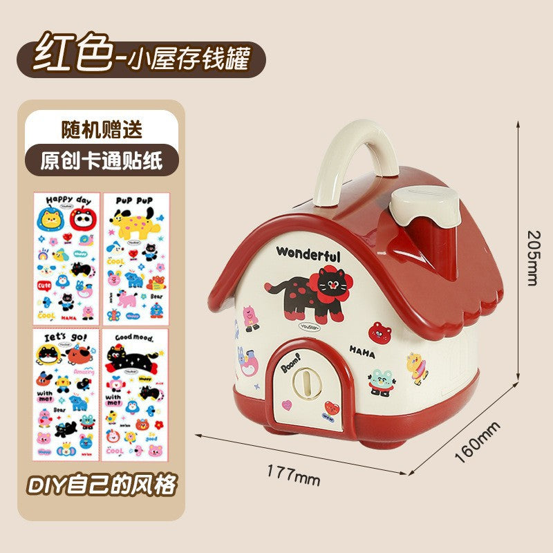 House shape piggy bank dopamine piggy bank boys and girls holiday gifts can be stored in desirable toy storage box