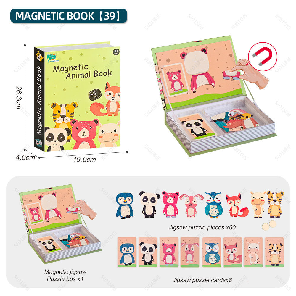 <best selling in north america> Diy puzzle magnetic puzzle book amazon baby and young children magnetic stick early education toy gift