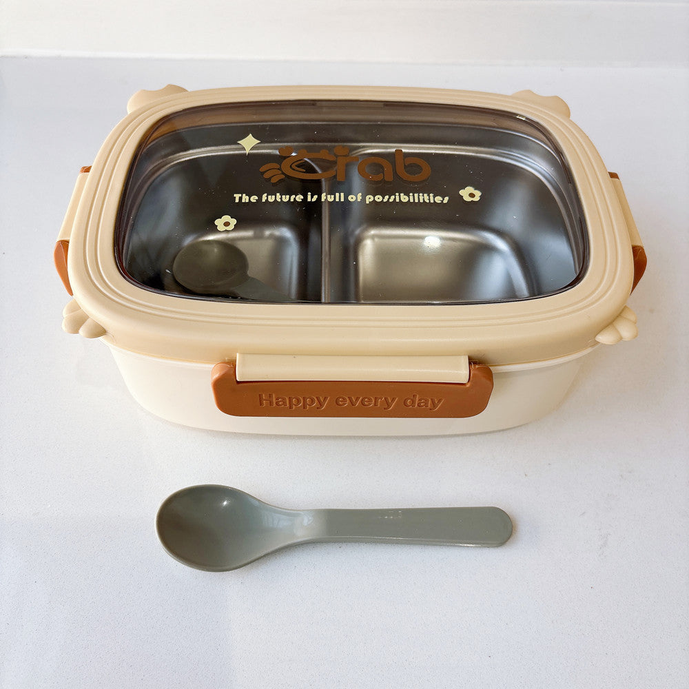 Cute 304 Stainless Steel Lunch Box, High-Looking and Stylish Tableware for Students and Office Workers, Portable Sealed Lunch Fruit Bento Box