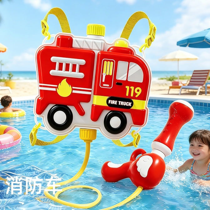 Children's Backpack Water Gun Toy, Pull-Out Large-Capacity Water Spray Outdoor Beach Water Play Gadget, Water Gun for Boys and Girls