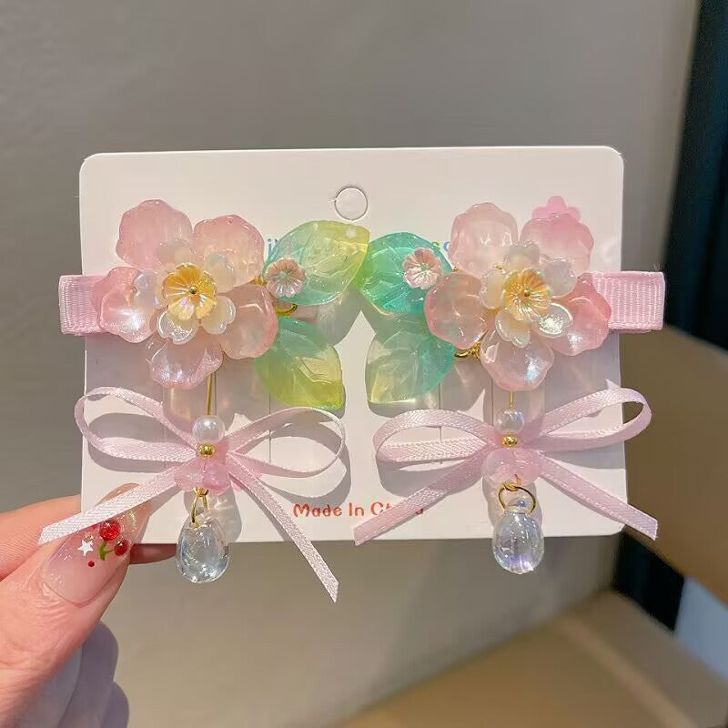 Children's Ancient Style Hair Accessories, Hairpins, Han Dynasty Costume Accessories, Tassels, Flowers, Super Fairy Clips, Girls' Glass Headdresses, Butterflies