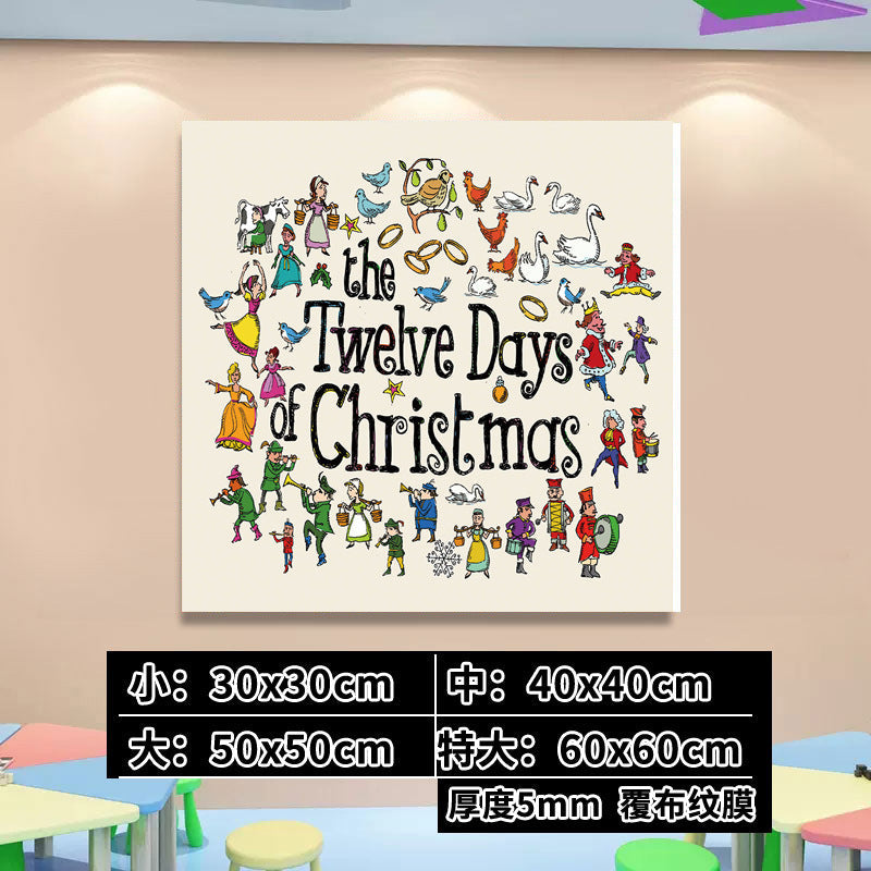 English Classroom Picture Book Library Decoration Kindergarten Corridor Staircase Wall Decoration Hanging Paintings Reading Area Cultural Wall Stickers