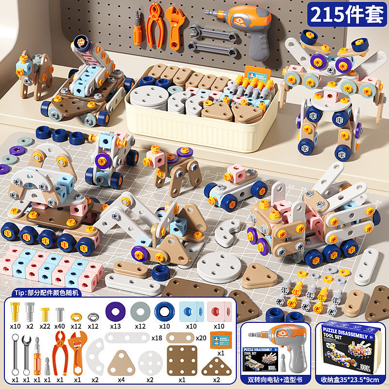 Children's Creative DIY Assembly Set Educational Simulation Repair and Disassembly Toolbox Pretend Play Screw Toy Cross-Border
