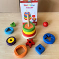 Cross-Border Cpc Wooden Rainbow Tower Set Tower Jenga Ce Kidsren's Baby Family Geometric Shape Matching Toys