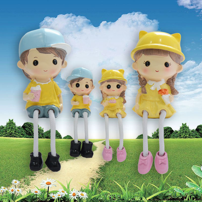 Cross-border couple hanging feet doll home decoration resin crafts decoration four family gift girlfriends Qixi