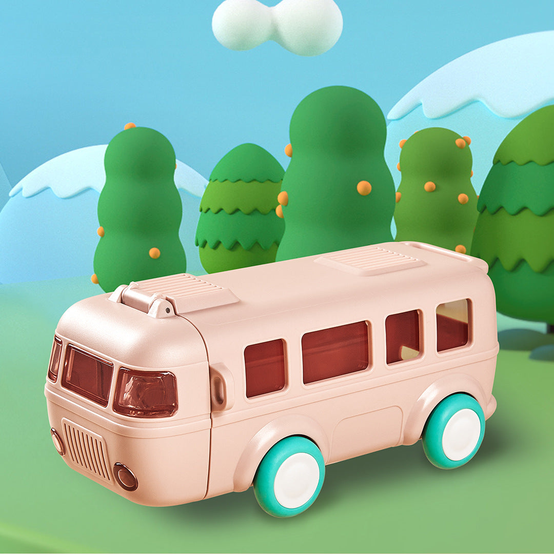 North Krypton bebk Summer Baby Bus Car Water Cup Outdoor Fashion Cartoon Portable Bomb Lid Children's Suction Tube Cup