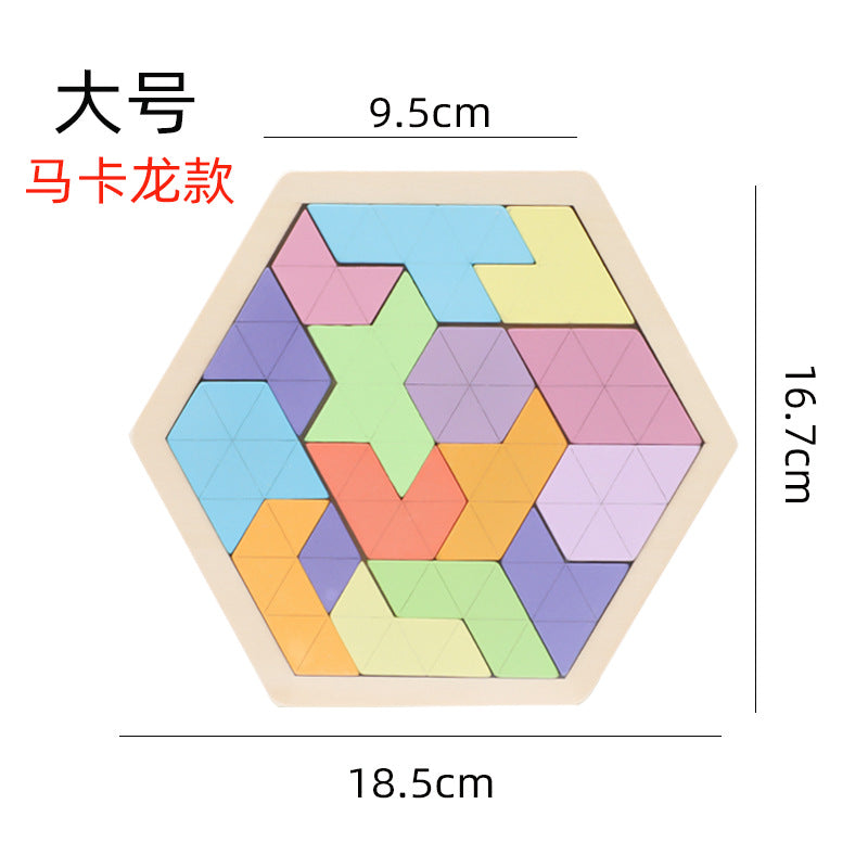 Wooden changeable honeycomb puzzle boys and girls color puzzle kindergarten early education baby children's educational toys wholesale