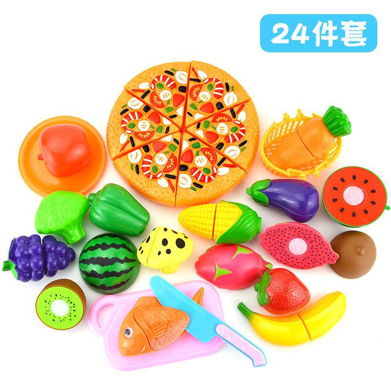 Cross-border Children's Play-house Simulation Vegetables and Fruits Cutting Music Girls Cooking Kitchenware Educational Kitchen Toy suit