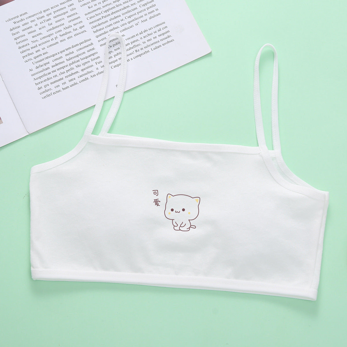 Girls' Underwear Developmental Primary School Pupils Pure Cotton 12 Years Old 9 Years Old 8 Junior High School Students Less Girls Bra Children's Sling Thin