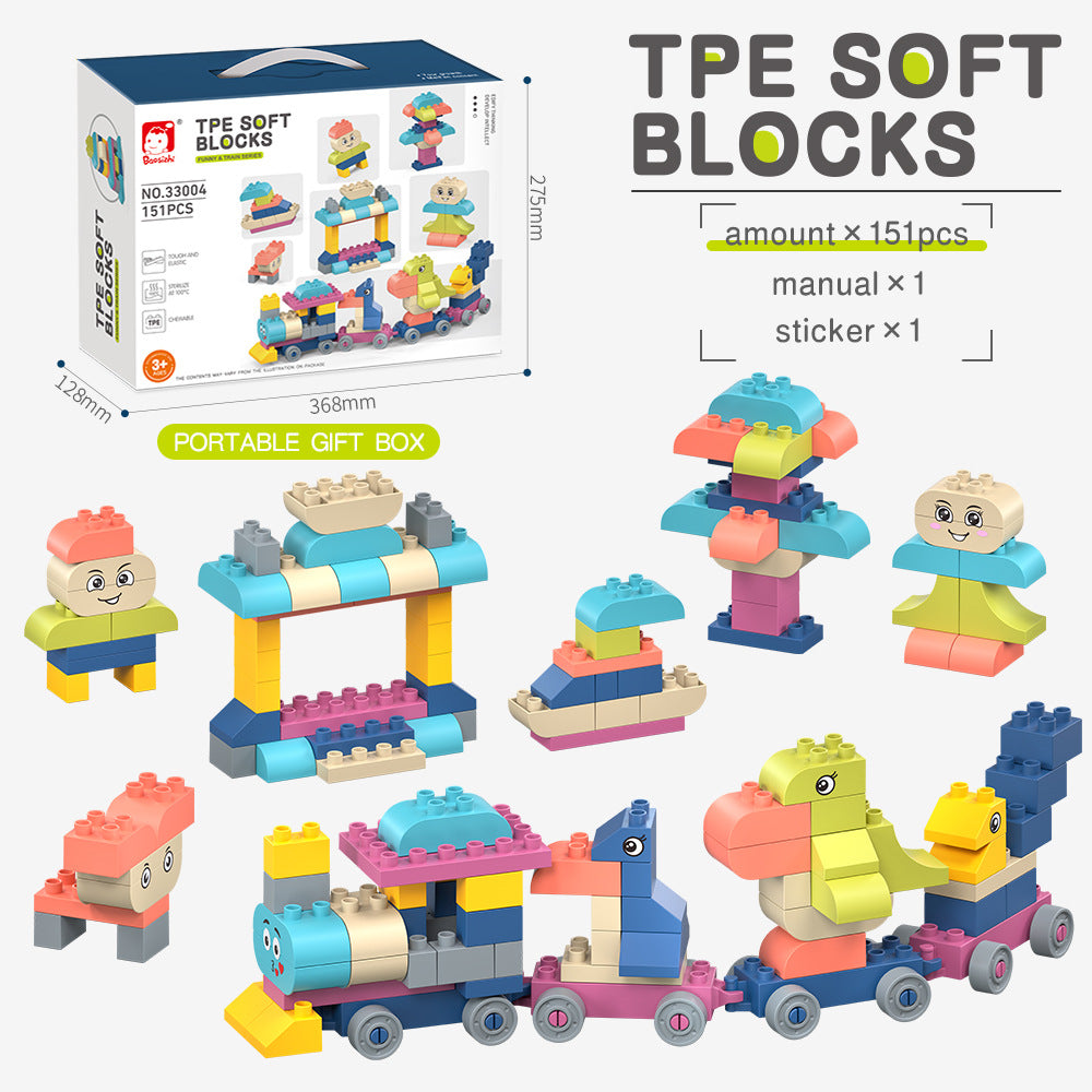 <portable gift box> large particle soft rubber particle gift box toys 0-3 years old cross-border early childhood education toys and gifts
