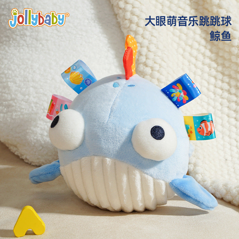 Jollybaby Newborn Baby Puzzle Soothing Plush Baby Toy Music Jumping Ball Baby Hand Grab Ball