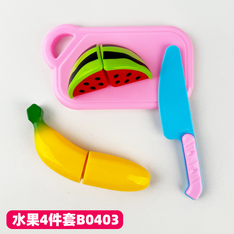 Cross-border Children's Play-house Simulation Vegetables and Fruits Cutting Music Girls Cooking Kitchenware Educational Kitchen Toy suit