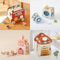 Amazon Baby Early Education Educational Wooden Toys Stacked Rocket Boys and Girls House Castle Mating Toys