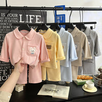 2026 Autumn Collection Children's Home Wear Set New Brushed Velvet Long Sleeve Plaid Pajamas Spring and Autumn Wholesale
