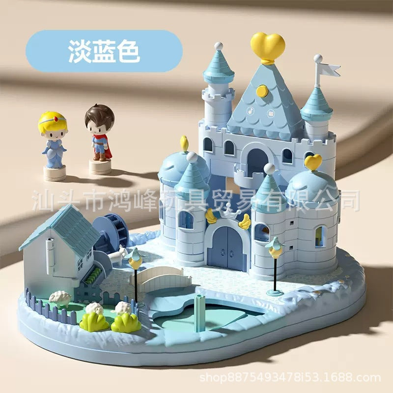 Cross-border Magnetic Play House Educational Toys Surprise Castle Surprise City Children Boys Girls Princess Cabin Model