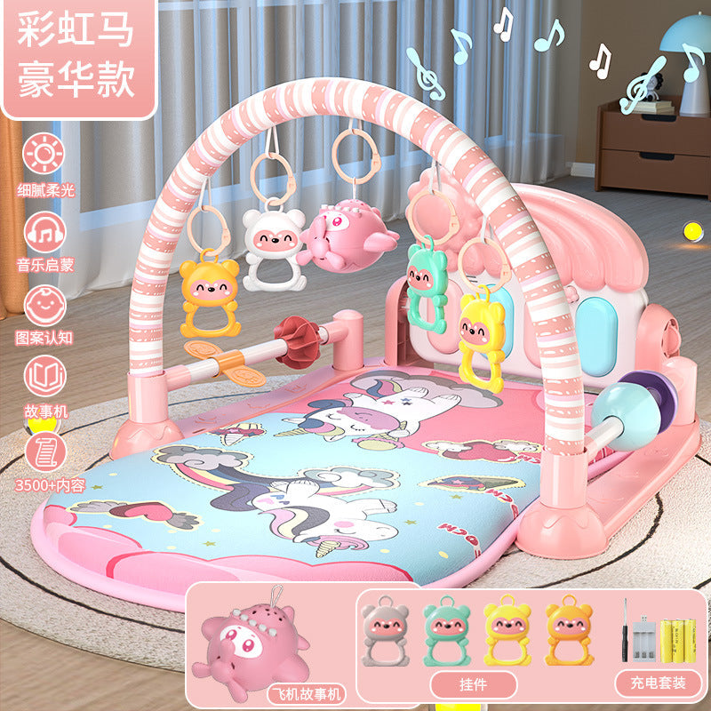 Baby Pedal Piano Toy Fitness Stand Early Education Educational Toy for Boys and Girls 0-3 Years Old Gift for Bouncing Babies