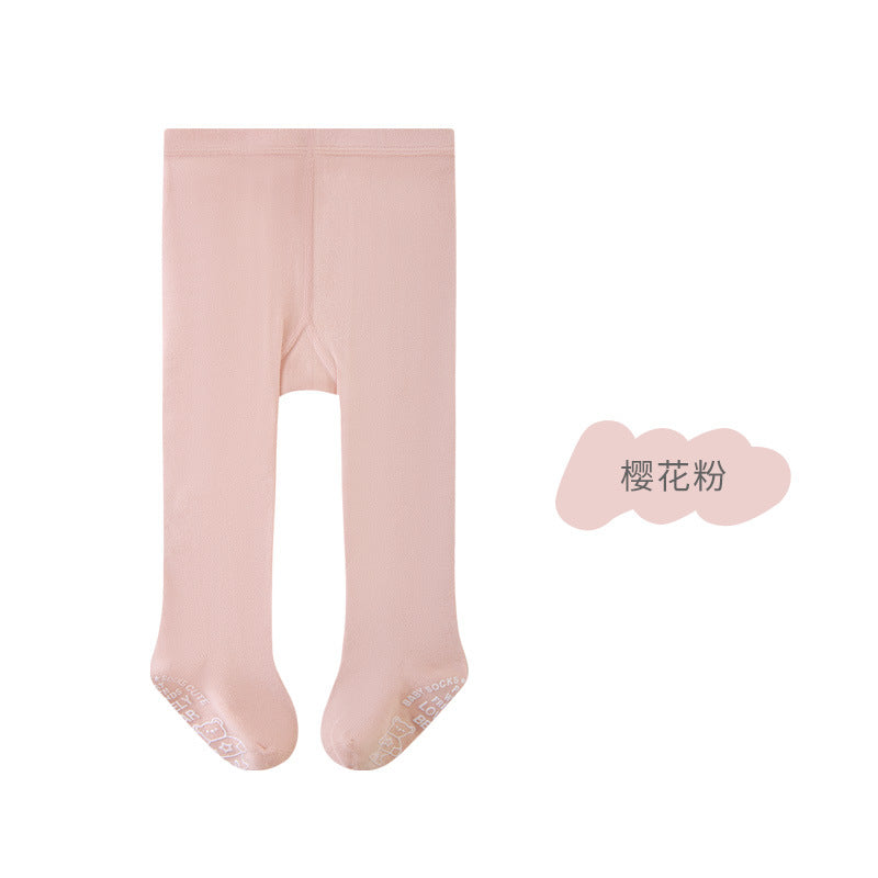 Children's Pantyhose Spring & Fall New Large Pp Pure Color Girls' Jumpsuits Boneless Antibacterial Infant Outer Leggings
