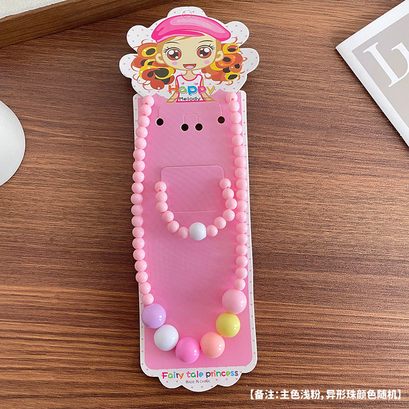 Children's jewelry baby cartoon cute fruit pendant bracelet suit birthday gift box in stock wholesale