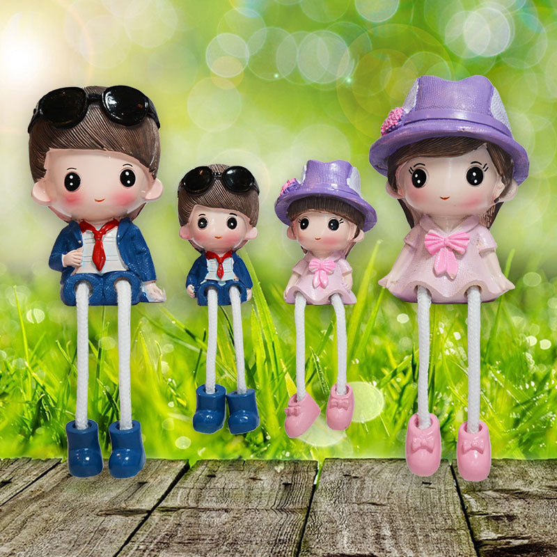 Cross-border couple hanging feet doll home decoration resin crafts decoration four family gift girlfriends Qixi